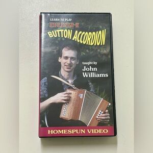 How to Play IRISH BUTTON ACCORDION VHS Cassette Tape Tutorial by John Williams